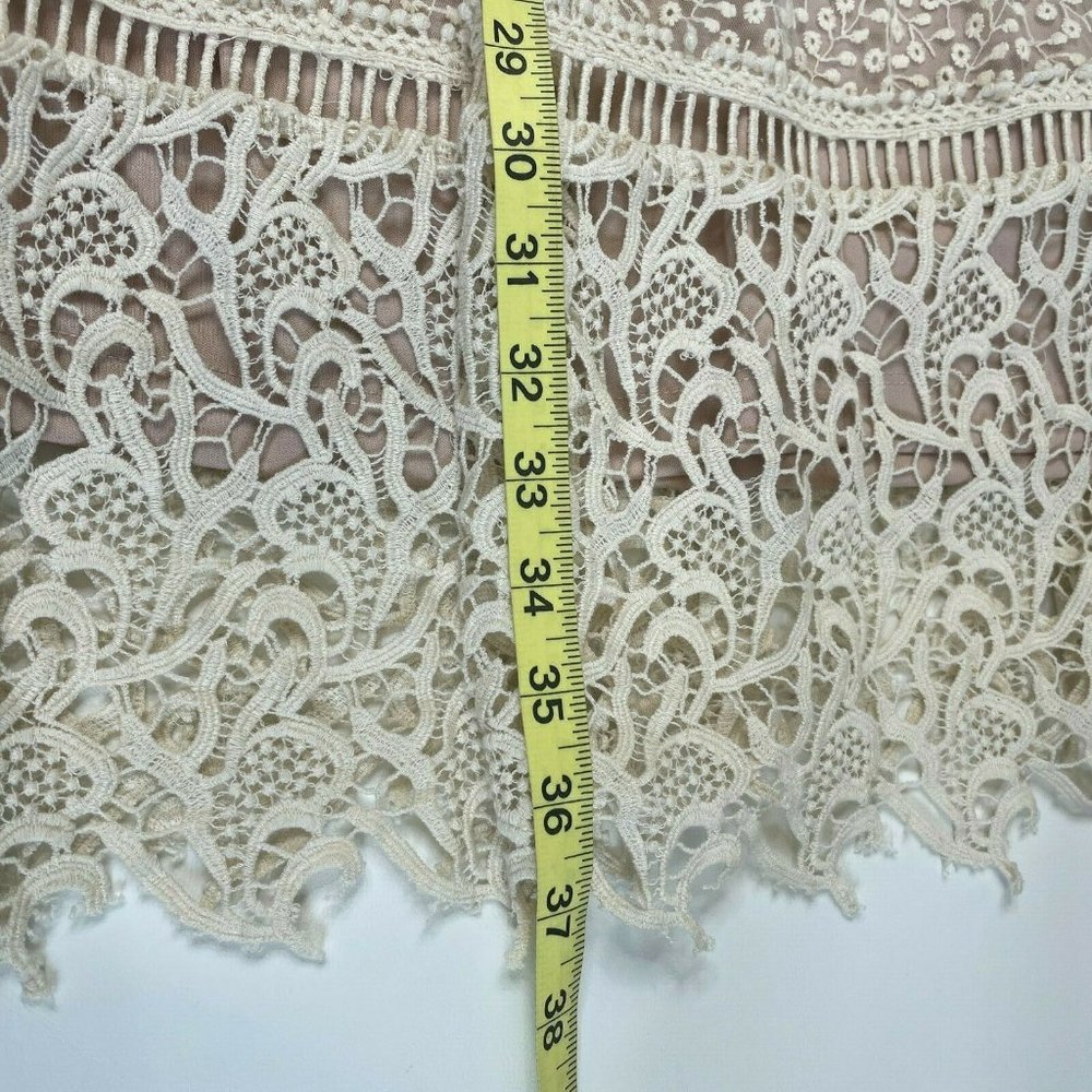 Anthropologie Ranna Gill Larissa Lace Dress Cream Ivory Short Sleeve, Sz Small - Picture 11 of 12